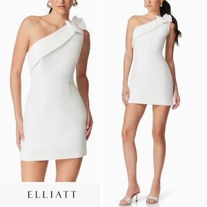 Elliatt Celia Mini Asymmerical Dress White Ivory Medium NWT